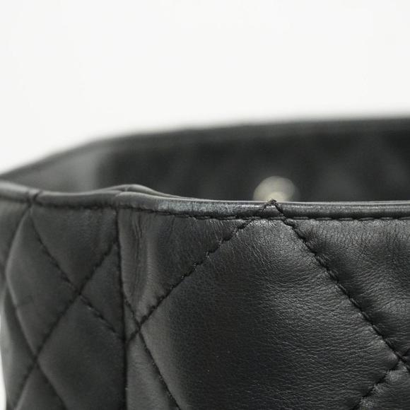 CHANEL Tote Bag Matelasse Chain Shoulder Lambskin Black Silver Hardware Women's - Picture 10 of 10